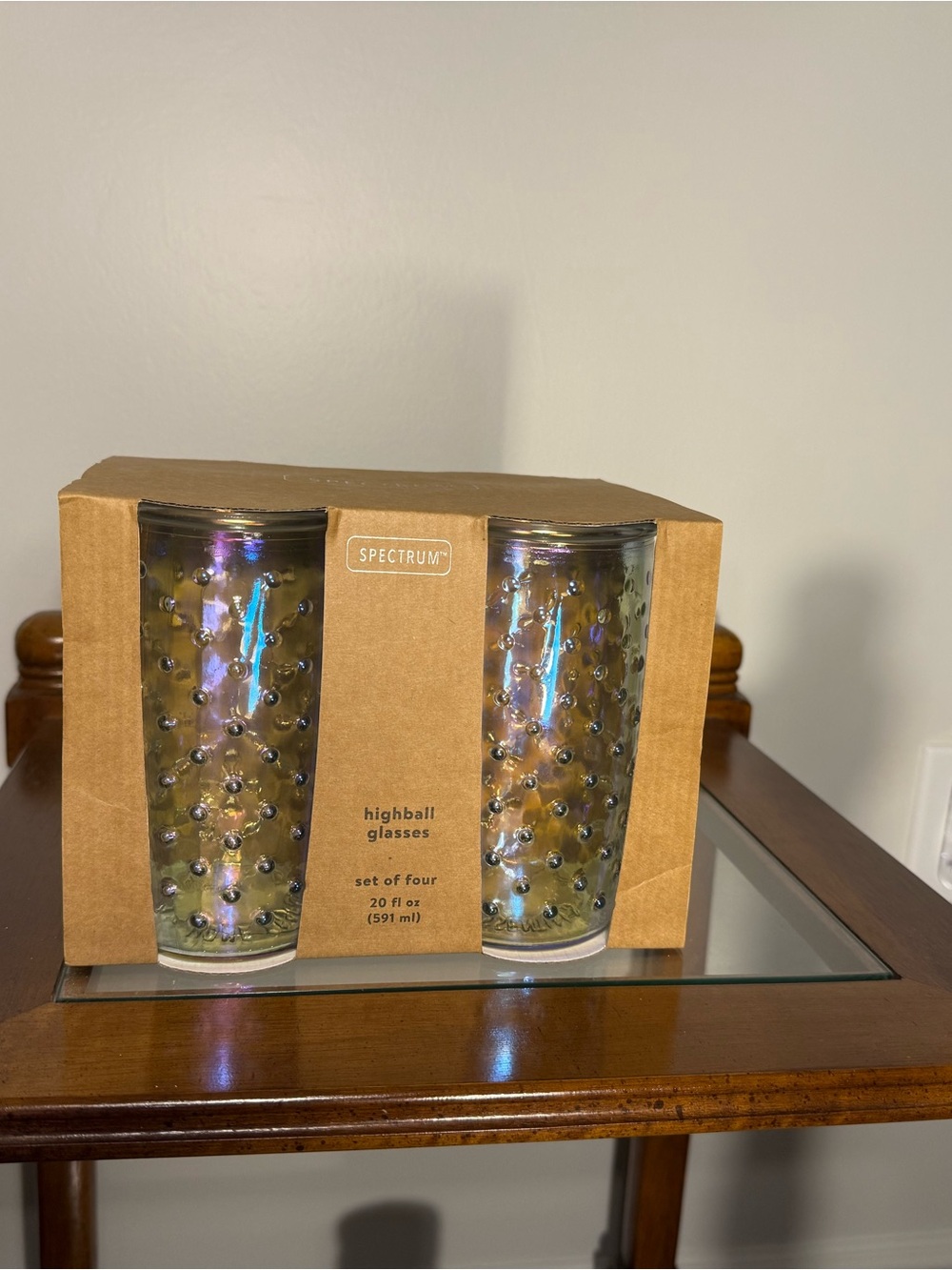 Spectrum Iridescent Studded Highball Glasses - Set of 4
